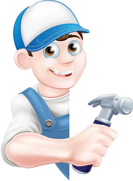 Vector illustration of Cartoon Handyman