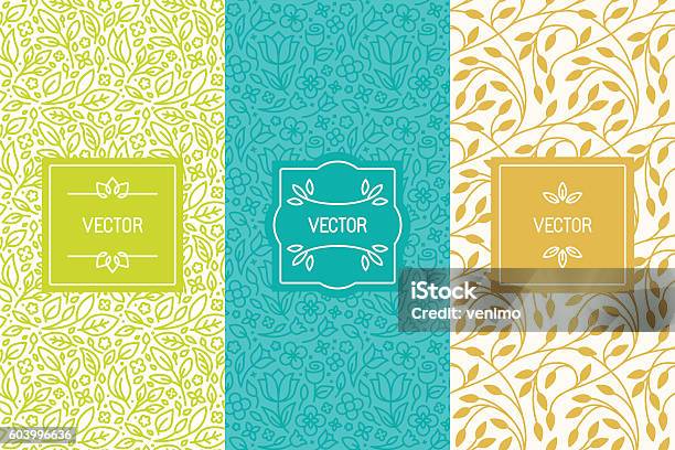 Vektorsatz Von Verpackung Designvorlagen Stock Vektor Art und mehr Bilder von Muster - Muster, Blumenmuster, Blume