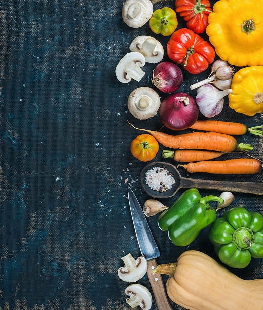 istock Fall harvest vegetable ingredients for healthy cooking, copy space 603999778