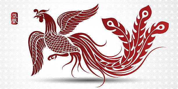 중국 휘닉스 - china phoenix vector chinese culture stock illustrations
