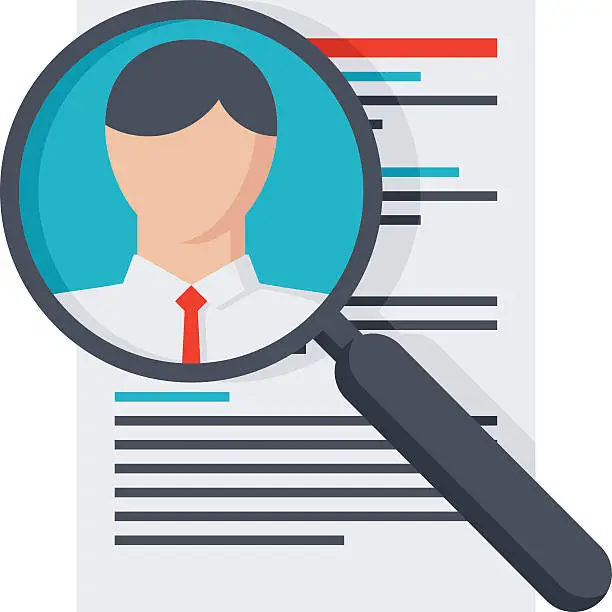 Vector illustration of Searching Professional Staff