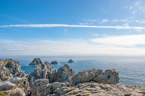 rocky coastal scenery around Pointe de Pen-Hir in Brittany, France