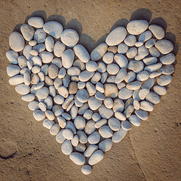 istock Heart of white stones 604002428