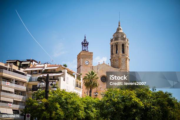 Sitges Catalonia Spain Stock Photo - Download Image Now - Architecture, Barcelona Province, Bell Tower - Tower