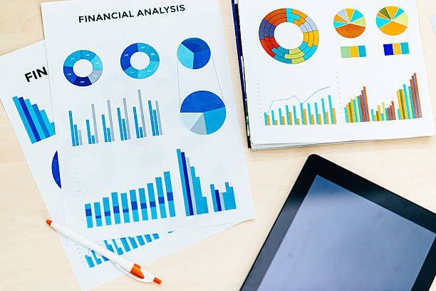 istock Image of blue charts and graphs, representing market analyzes 604005744