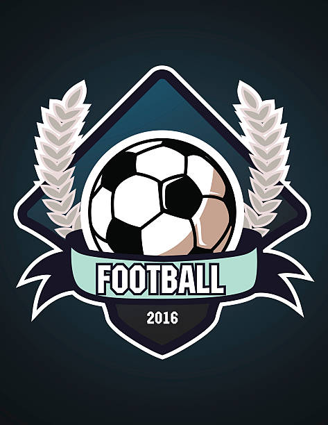 ilustraciones, imágenes clip art, dibujos animados e iconos de stock de plantilla de diseño de logotipo de insignia de fútbol | identidad del equipo de fútbol - crear escudos de futbol