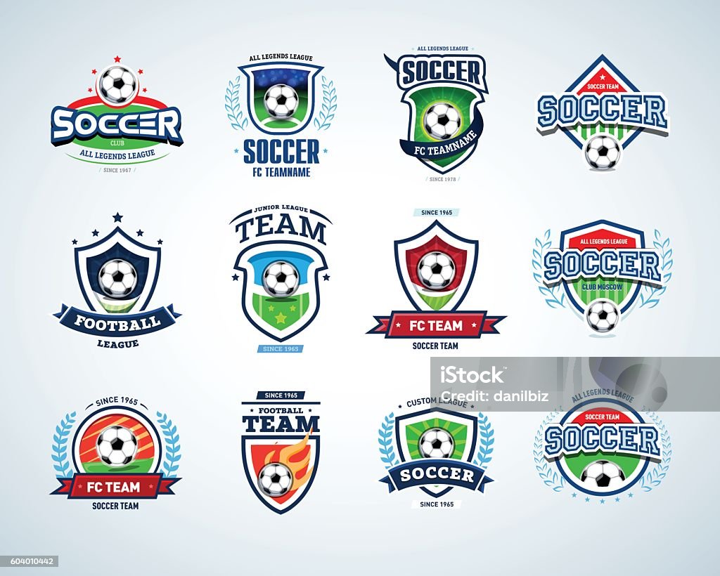 Soccer football badge Logo design templates, sport logotype template. Insignia, Soccer, Competition, Cultures, template Soccer stock vector