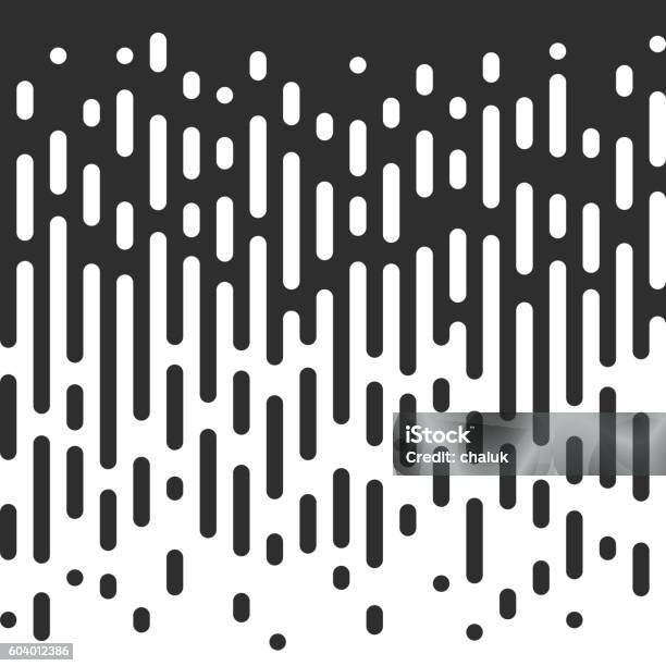 Vector Seamless Black And White Irregular Rounded Lines Stock Illustration - Download Image Now