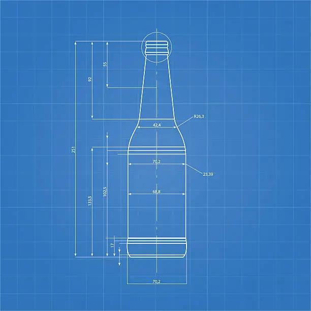 Vector illustration of Print Of Beer Bottle