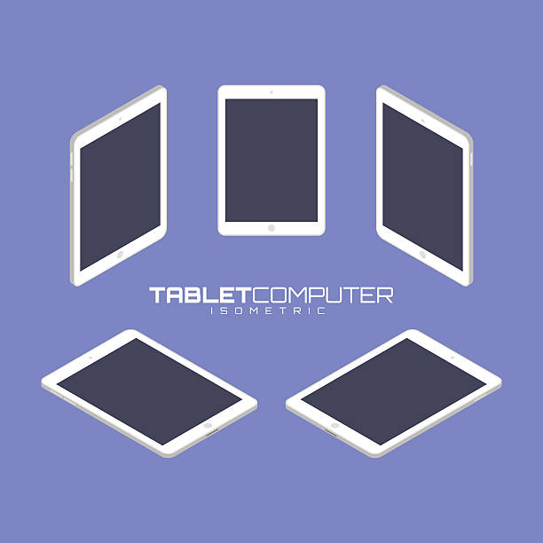 illustrations, cliparts, dessins animés et icônes de tablette informatique à partir de quatre côtés icône ensemble illustration graphique vectorielle. - symbol computer icon digital display sign