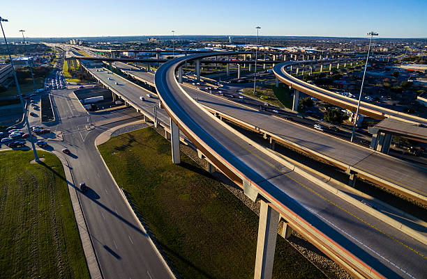 istock Aerial Sunset Close up near Interchange Loop Cross over 604024948