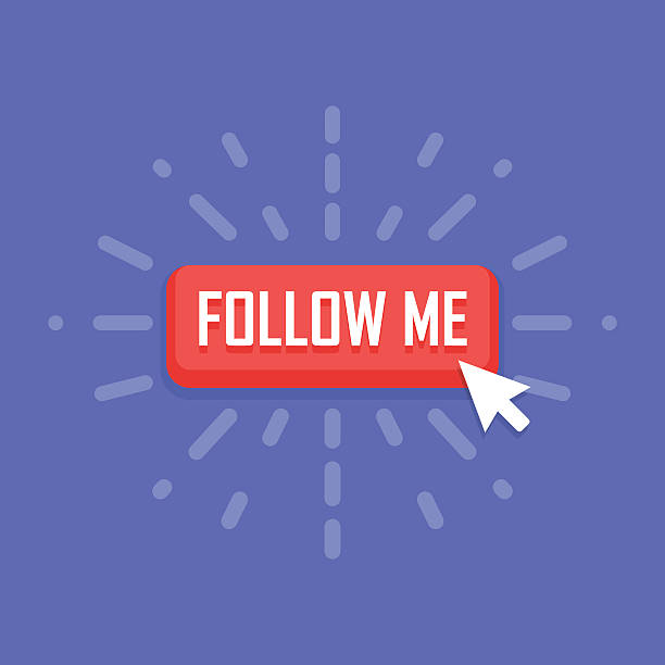 Concept of Follow Me button. Vector illustration Concept of Follow Me button. Vector illustration. computer computer icon friendship sign stock illustrations