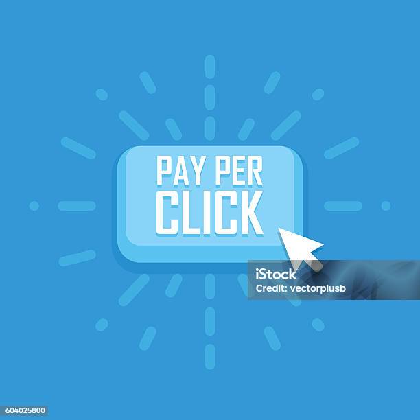 Pay Per Click Concept Flat Icon Vector Illustration Stock Illustration - Download Image Now