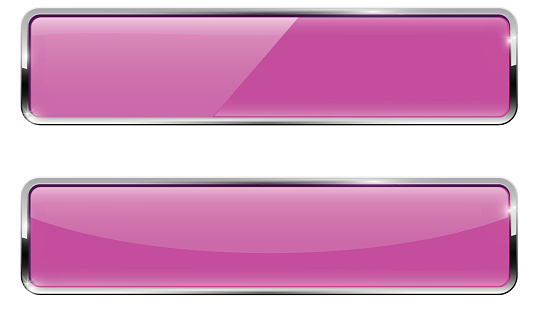 Pink Button Rectangle Pink Buttons Rectangular Buttons With Chrome Frame Stock Illustration ...