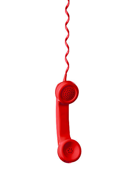 istock Red Telephone Receiver isolated on a white background 604029314