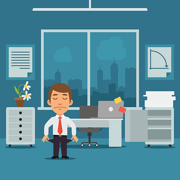biznesmen w upadłości biura - computer graphic image characters full stock illustrations
