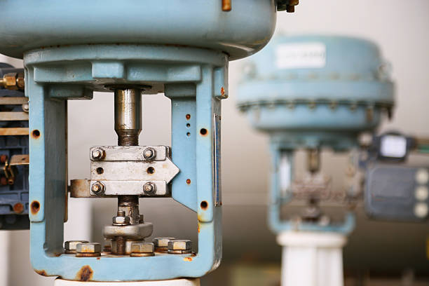 istock Pressure control valve in oil and gas process and controlled 604031034