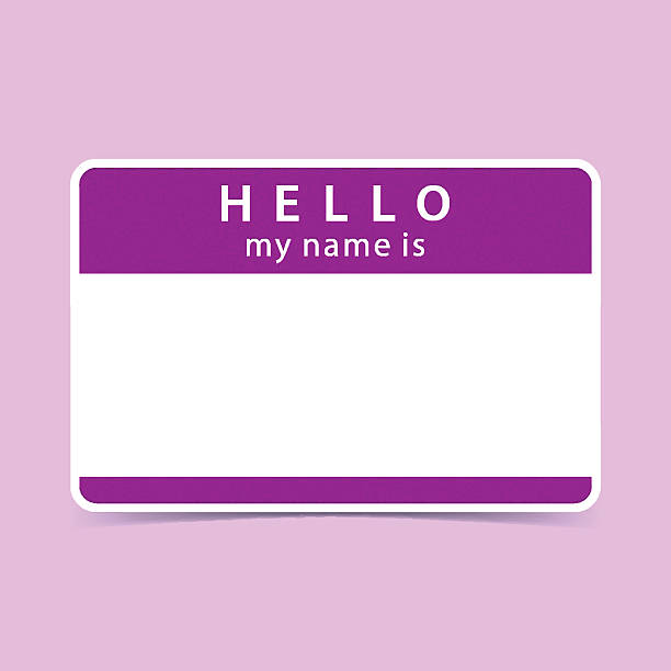 пустой имя теги наклейка hello - hello identity name tag greeting stock illustrations
