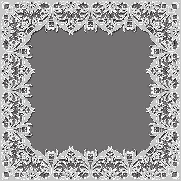 正方形の形をしたフレーム - lace doily frame picture frame点のイラスト素材／クリップアート素材／マンガ素材／アイコン素材