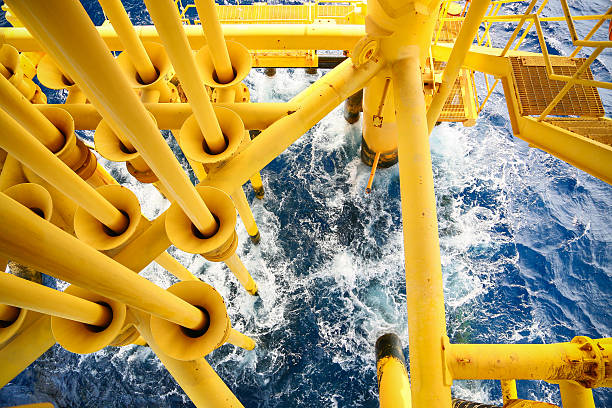istock Offshore construction platform for production oil and gas 604032818