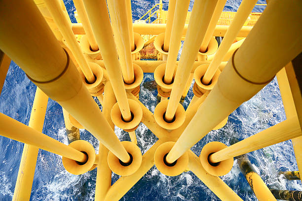 istock Offshore construction platform for production oil and gas 604033156