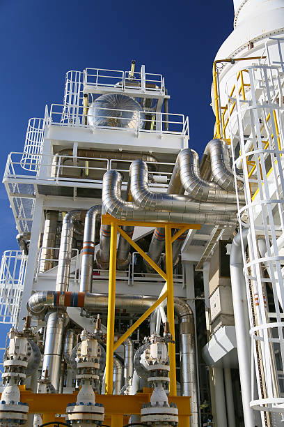 istock Offshore construction platform for production oil and gas 604036008
