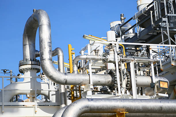 istock Offshore construction platform for production oil and gas 604037150