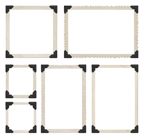 Photo Frames Collection Photo collection and black corners isolated on white (excluding the shadows) photo album photos stock pictures, royalty-free photos & images