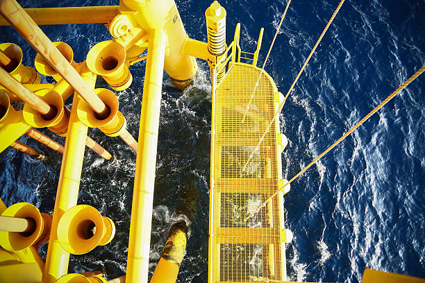 istock Offshore construction platform for production oil and gas, 604044222