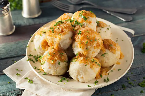 Homemade German Potato Dumplings with a Butter Sauce