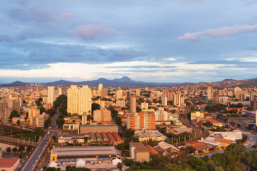 A panoramic view of the city of Belo Horizonte, capital of Minas Gerais, Brazil, with Viaduct Santa Teresa and the Forest neighborhood