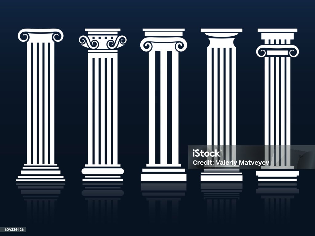 Columns Ancient Vector Ancient Vector Columns Set Stock Illustration - Download Image Now ...