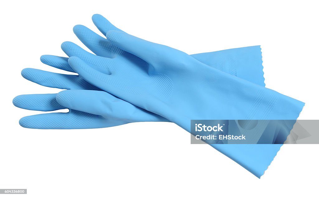 Rubber washing cleaning gloves on white Protective Glove Stock Photo