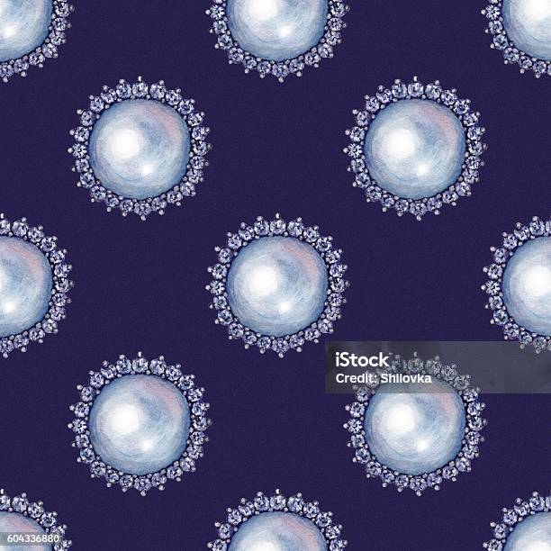 Pearl Diamond Pattern Pearls 3 Seamless Pattern Stock Illustration - Download Image Now ...
