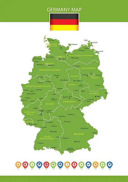 Vector illustration of Germany Vector Map