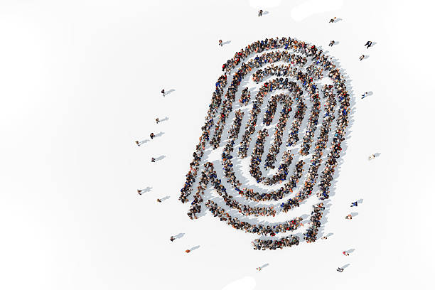 istock Group of people forming fingerprint 604338332