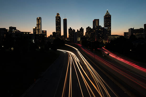 istock Atlanta Skyline at Night 604338608