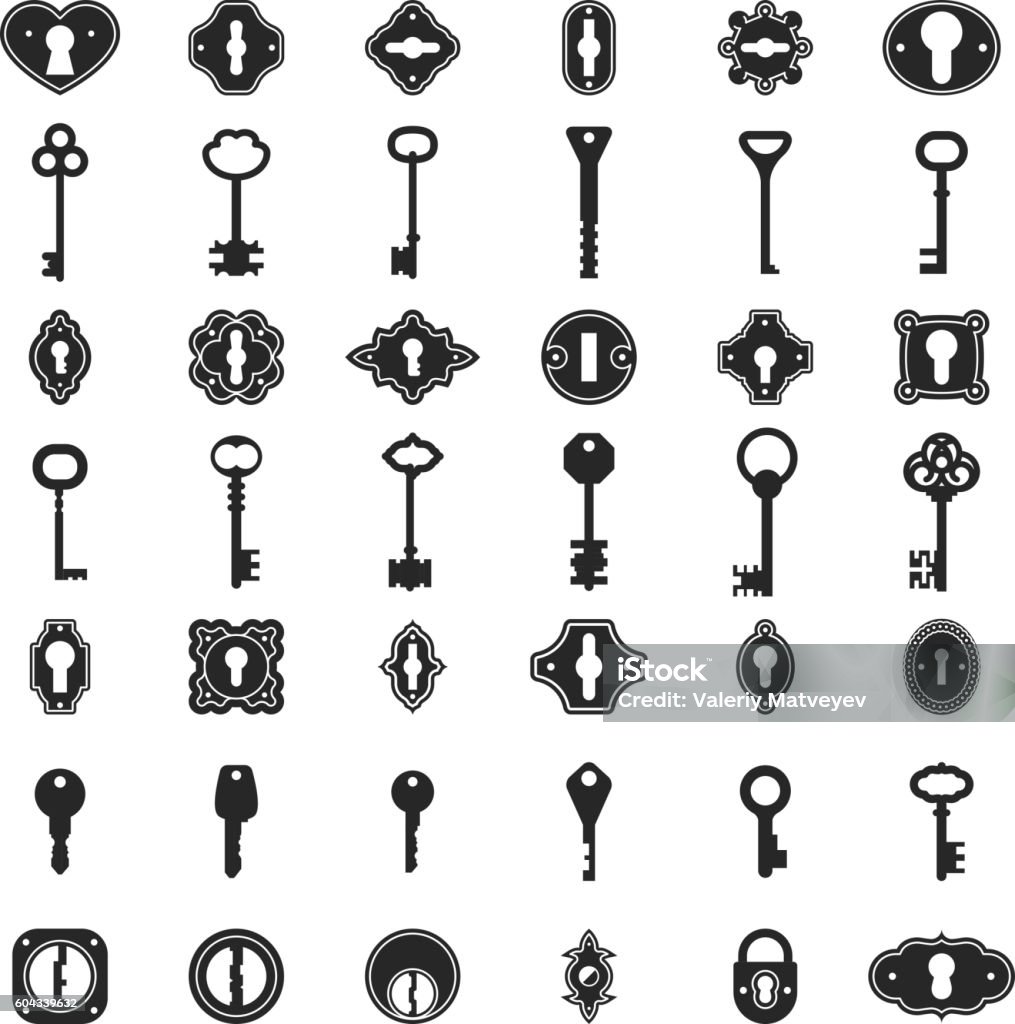 Biểu Tượng Phím Keyhole Chìa Khóa Cổ Điển Và Dấu Hiệu Lỗ Khóa Cho ...