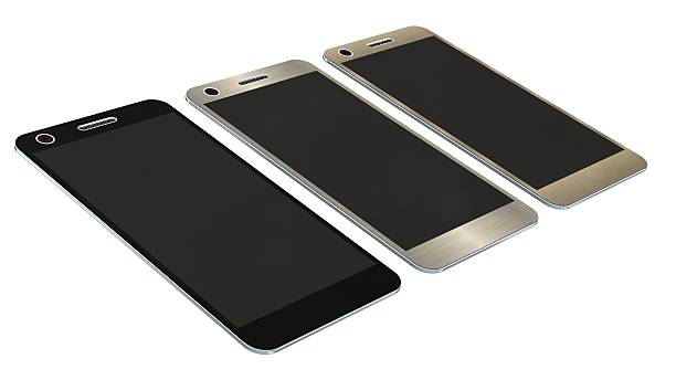 istock Modern smartphone in three color  isolated on white 604340046