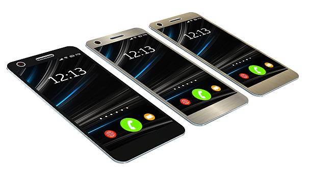 istock Modern smartphone in three color  isolated on white 604340222