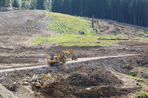 istock Excavation work during the construction of the road. 604343682