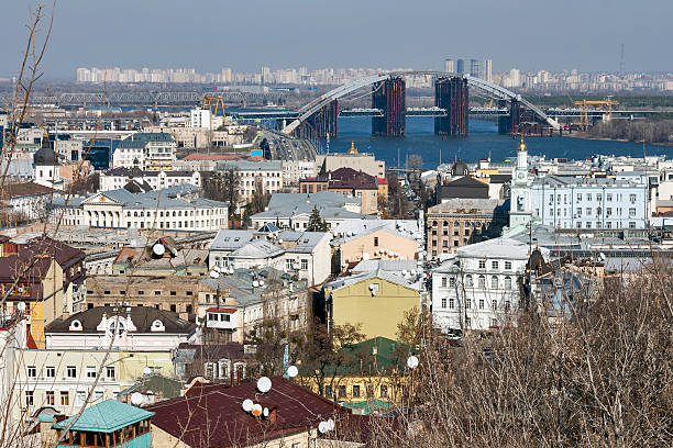 istock Podil district cityscape in Kiev, Ukraine 604346986