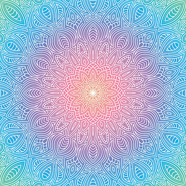 Ornate Circular Mandala Multicolored Designs Mandala designs with lots of ornate detail. Download includes an AI10 EPS (CMYK) as well as a high resolution RGB JPEG. mandala stock illustrations
