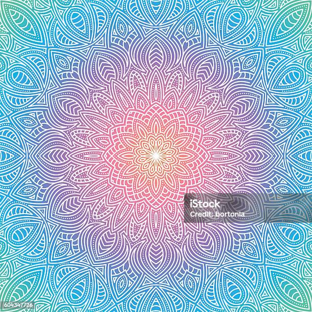 Ornate Circular Mandala Multicolored Designs Stock Illustration - Download Image Now - Mandala, Pattern, Spirituality