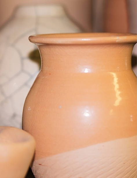 istock Very beautiful tableware made of clay. Handmade. 604348614