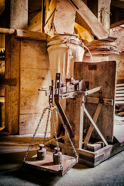 istock Old weight in the rural mill 604351174