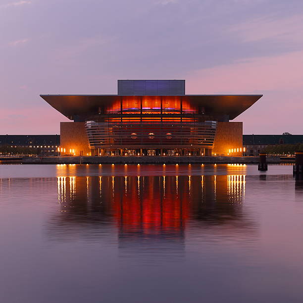 Copenhagen, Denmark - September 15, 2016: Morning at the modern opera in Copenhagen. A free gift from the A.P. Moeller Maersk foundation to the Danish people.