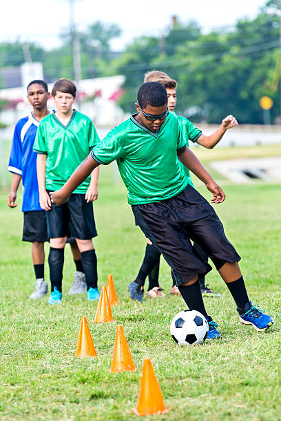 istock African American soccer player at practice 604355394