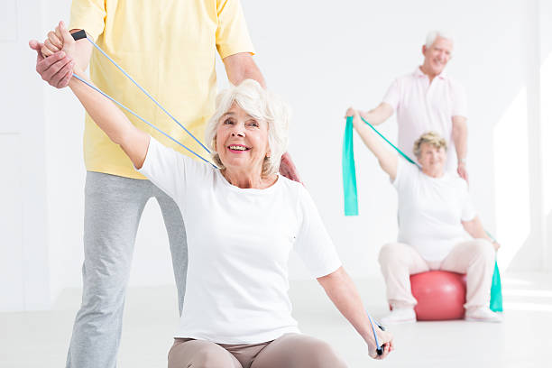 istock Couple workout for seniors 604358840