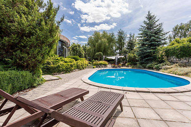 istock Luxurious life in a suburban villa 604359016